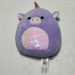8 Inch Astrid the Purple Unicorn squishmallow (reversible sequin version)